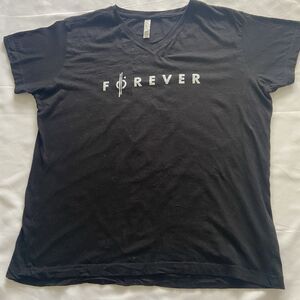 LAT Live And Tell Forever Infinity Graphic T Shirt Womens Size 2XL XXL Gray Tee